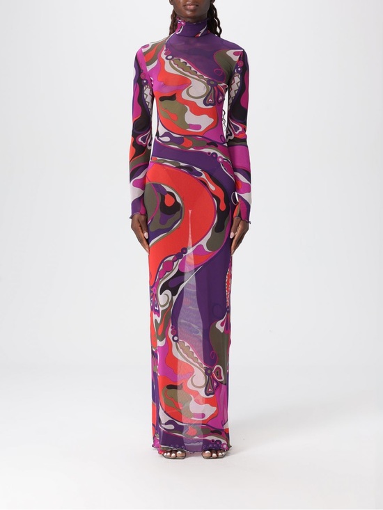 Emilio Pucci Dresses & Skirts - Emilio Pucci Purple Multi-Color Turtleneck Maxi Dress